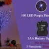 BAOLITVINE Halloween Tree Branch Lights Withe Timer 100 Purple Fairy Lights 35IN, Lighted Black Branches Battery Operated For Halloween Decorations Inside Outdoor -Green Leaf Store 41SghV5fchL