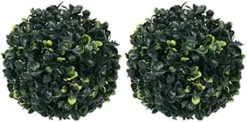 VidaXL 2X Artificial Boxwood Balls Artificial Flora Home Interior Decoration Fake Plant Pot Planter Garden Patio Balcony Landscape 17.7" -Green Leaf Store 41Ss2gPUWS. AC