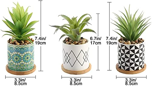 Letinaner Artificial Succulent Plants Fake Pineapple In Pots Artificial Faux Plants Greenery Decorations For Hotel Restaurant Home Office Kitchen Table, Set Of 3 2 Letinaner Artificial Succulent Plants Fake Pineapple In Pots Artificial Faux Plants Greenery Decorations For Hotel Restaurant Home Office Kitchen Table, Set Of 3 - Image 2