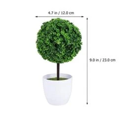 Garneck Potted Fake Plant Green 3Pcs Artificial Potted Plants Mini Boxwood Topiary Green Grass Ball Greenery In Pots Small Houseplants For Indoor Office Tabletop Decor Centerpiece Faux Plants Potted -Green Leaf Store 41TyIAcBwmL