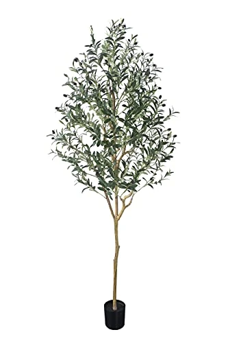 Phimos Artificial Olive Tree Tall Fake Potted Olive Silk Tree With Planter Large Faux Olive Branches And Fruits Artificial Tree For Modern Home Office Living Room Floor Decor Indoor (6.23FT) 1 Phimos Artificial Olive Tree Tall Fake Potted Olive Silk Tree With Planter Large Faux Olive Branches And Fruits Artificial Tree For Modern Home Office Living Room Floor Decor Indoor (6.23FT)