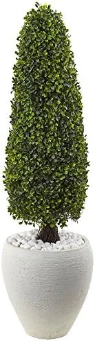 Nearly Natural 5412 3ft. Boxwood Tower Topiary UV Resistant (Indoor/Outdoor),Green,12" X 12" X 35" 5 Nearly Natural 5412 3ft. Boxwood Tower Topiary UV Resistant (Indoor/Outdoor),Green,12" X 12" X 35" - Image 5