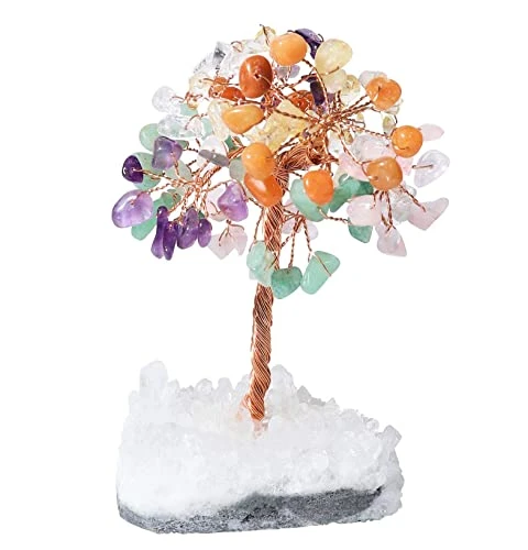 7 Chakra Tree Of Life - Gemstone Tree, White Aura Base, Seven Chakra Tree, Copper Wire Money Bonsai, Crystal Tree For Positive Energy, Feng Shui Good Luck Decor - Healing Stone Tree, Spiritual Gift 2 7 Chakra Tree Of Life - Gemstone Tree, White Aura Base, Seven Chakra Tree, Copper Wire Money Bonsai, Crystal Tree For Positive Energy, Feng Shui Good Luck Decor - Healing Stone Tree, Spiritual Gift - Image 2