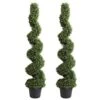 59 Inch Artificial Boxwood Topiary Tree Spiral Plants Fake Faux Plant Decor In Plastic Pot Green Indoor Or Outdoor, Set Of 2 3 59 Inch Artificial Boxwood Topiary Tree Spiral Plants Fake Faux Plant Decor In Plastic Pot Green Indoor Or Outdoor, Set Of 2 -Green Leaf Store 41V6E2V5kTL