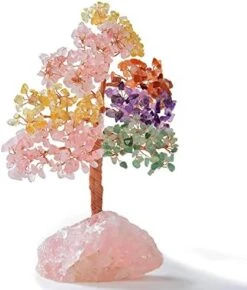 KALIFANO Premium Natural Tree Of Life (414 Gemstone Count) Chakra Crystal Tree With Rose Quartz Base With Healing Properties - Bonsai Feng Shui Money Tree For Healing And Luck 19 KALIFANO Premium Natural Tree Of Life (414 Gemstone Count) Chakra Crystal Tree With Rose Quartz Base With Healing Properties - Bonsai Feng Shui Money Tree For Healing And Luck -Green Leaf Store 41VBTh5YyL. AC