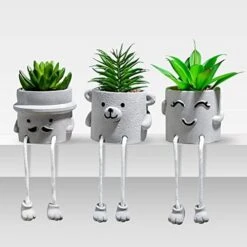 Lavenor Artificial Potted Plant Fake Succulent Plant Cute Hanging Leg Emotional Cement Potted Succulents Decor For Desk Shelf Bedroom Living Room And Office Decoration(Type A + Type C) 21 Lavenor Artificial Potted Plant Fake Succulent Plant Cute Hanging Leg Emotional Cement Potted Succulents Decor For Desk Shelf Bedroom Living Room And Office Decoration(Type A + Type C) -Green Leaf Store 41W0qOQuv0L. AC