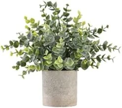 Ifreeside Small Potted Artificial Plants Plastic Fake Greenery Topiary Shrubs For Home Office Farmhouse Bathroom Tabletop Indoor Decor Green Rosemary -Green Leaf Store 41XJ0S20HRL. AC