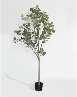 DIIGER Artificial Tree Plant Eucalyptus Tree 6FT Tall, Modern Large Fake Plant Decor In Pot For Indoor Outdoor,Home Office Perfect Housewares Gift Decoration, 71 In Eucalyptus Tree -Green Leaf Store 41XTEiqmtkL. AC