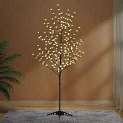 LIGHTSHARE 6.5 Feet 208L LED Lighted Cherry Blossom Tree, Warm White, Decorate Home Garden, Spring, Summer, Wedding, Birthday, Christmas Holiday, Party, For Indoor And Outdoor Use -Green Leaf Store 41XrucFCMkL