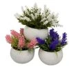 Artificial Mini Potted Flower Plants (3-Set) | Pink, White, Purple Floral Set | Fake Plant | Office Decor, Bathroom Decor, Farmhouse Decor, Kitchen Decor | Faux Topiary Decore | Home Decor Clearance 11 Artificial Mini Potted Flower Plants (3-Set) | Pink, White, Purple Floral Set | Fake Plant | Office Decor, Bathroom Decor, Farmhouse Decor, Kitchen Decor | Faux Topiary Decore | Home Decor Clearance -Green Leaf Store 41YBfNxt7wL