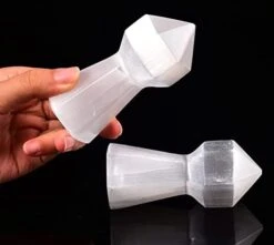 AMOYSTONE Orange Selenite Crystal Christmas Tree Ornaments Nature Crystal Decorative Tree Statue Reiki Home Decor Christmas Stocking Stuffer 5.0" 1PC -Green Leaf Store 41ZEYNeHqRL. AC