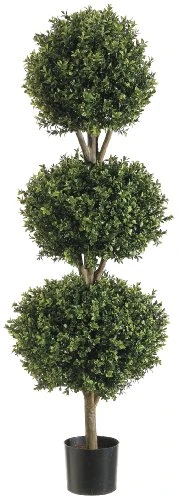 Silk Decor 1 4'TRI Ball Boxwood TOP.(P) GRTT Greenery, 48-in, Two Tone Green 1 Silk Decor 1 4'TRI Ball Boxwood TOP.(P) GRTT Greenery, 48-in, Two Tone Green