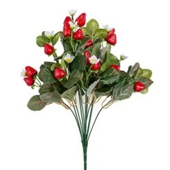 Factory Direct Craft Artificial Strawberry Bush | Summer Florals And Home Decor | Size: 17" L -Green Leaf Store 41aeJ8KRHML