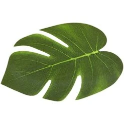 60 Pieces Artificial Palm Leaves - 8 Inches Tropical Monstera Leaf For Luau Hawaiian Birthday Party Decorations, Safari Jungle Baby Shower -Green Leaf Store 41bQzfzNtBL