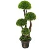 Goplus Artificial Cypress Topiary Ball Tree, 3 Ft Tall Artificial Plant, Indoor/Outdoor Topiary Trees With Golden Cement Pot, Fake Greenery Plants Decorative Trees For Office Home Front Door -Green Leaf Store 41bcxFTeavL