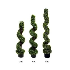 GreenBrokers Artificial Topiary Boxwood Spiral Trees 120cm/4ft (Set Of 2) -Green Leaf Store 41cIRNcQ4LL