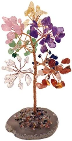 Mina Heal Crystal Gem Money Tree For Chakra Healing Feng Shui Fortune Good Luck Wealth & Prosperity