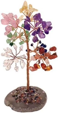 Mina Heal Crystal Gem Money Tree For Chakra Healing Feng Shui Fortune Good Luck Wealth & Prosperity -Green Leaf Store 41cPwQCThOL. AC