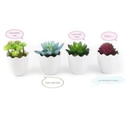 Myartte Artificial Succulent Plants Fake Succulents Mini Faux Plants For Home/Office Docor (Resin Pots) … -Green Leaf Store 41cvsXoxFGL