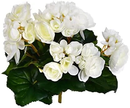 Vickerman 9.5" Artificial Yellow Polyester Begonia Bush 6 Vickerman 9.5" Artificial Yellow Polyester Begonia Bush - Image 6