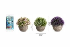 Opps Mini Artificial Plants Plastic Fake Green Colorful Flower Topiary Shrubs With Gray Pot For Home Décor – Set Of 3 9 Opps Mini Artificial Plants Plastic Fake Green Colorful Flower Topiary Shrubs With Gray Pot For Home Décor – Set Of 3 -Green Leaf Store 41d8TAhjnGL