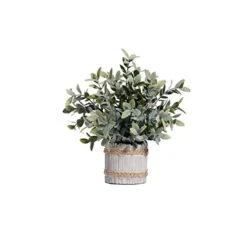 HC STAR Artificial Plants Small Potted Plastic Fake Plants Green Rosemary Faux Greenery Topiary Shrubs Plant For Home Decor Office Desk Bathroom Farmhouse Tabletop Indoor House Decorations
