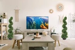 Two 43.3 Inch/3.6 Ft Artificial Spiral Topiary Trees Boxwood Spiral Trees Artificial Topiaries Trees -Green Leaf Store 41dNVqXMkDL