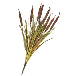 Factory Direct Craft Brown Artificial Cattails And Grass Bush For Fall Flower Arrangements And Autumn Displays (24" H) -Green Leaf Store 41dbPFaEcGL