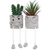 SEMSOIIO 2 Pcs Fake Plants In Cement Pot With Hanging Legs, Creative Artificial Faux Succulent For Home/Office Decor (Tongue & Smoking) -Green Leaf Store 41e95x2n1mL