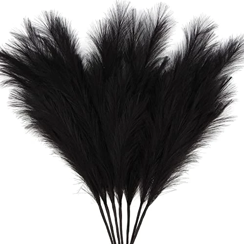 ZIFTY 7-Pcs 38"/3.1FT Faux Pampas Grass Large Tall Fluffy Artificial Fake Flower Boho Decor Bulrush Reed Grass For Vase Filler Farmhouse Home Wedding Decor (Black) 1 ZIFTY 7-Pcs 38"/3.1FT Faux Pampas Grass Large Tall Fluffy Artificial Fake Flower Boho Decor Bulrush Reed Grass For Vase Filler Farmhouse Home Wedding Decor (Black)