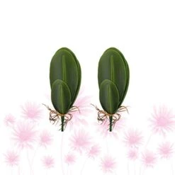 VOSAREA Artificial Orchid Leaves Fake Orchid Leaf Artificial Orchid Plant Fake Flower Leaf Home Office Wedding Christmas Decoration 2pcs Orchids Flowers Decoration Orchid Leaves Artificial -Green Leaf Store 41hYjoua0cL
