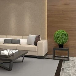 Vickerman Everyday 24 Inch Artificial Boxwood Topiary Ball - UV Resistant Indoor Outdoor - Potted Natural Green - Home Patio Tabletop Faux Bush Decoration -Green Leaf Store 41i8wsXkonL