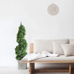 Momoplant Artificial Topiaries Outdoor Boxwood Trees, Spiral Topiary Tree 3 Ft(2 Pieces) Faux Topiary Tree Outdoor Feaux Plant For Decorative Indoor/Outdoor/Garden (35inch) -Green Leaf Store 41iGypaAB2L