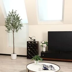 Dr.Planzen Artificial Olive Tree,7FT Tall Fake Plant Faux Olive Plants For Indoor,Natural Fake Tree,Artificial Silk Plants For Office Home Living Room Floor Patio Greening Porch Decor,Set Of 1. 15 Dr.Planzen Artificial Olive Tree,7FT Tall Fake Plant Faux Olive Plants For Indoor,Natural Fake Tree,Artificial Silk Plants For Office Home Living Room Floor Patio Greening Porch Decor,Set Of 1. -Green Leaf Store 41iXgyPLqFL