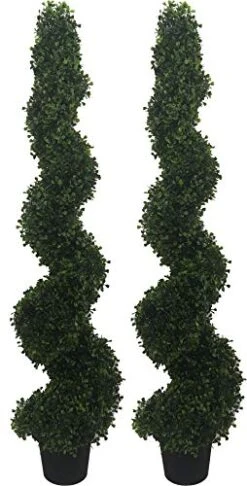 VOPVZVKO Two Artificial Outdoor 4' Spiral Boxwood Topiary UV Rated! Free Returns! 8 VOPVZVKO Two Artificial Outdoor 4' Spiral Boxwood Topiary UV Rated! Free Returns! -Green Leaf Store 41ifTyPw7XL