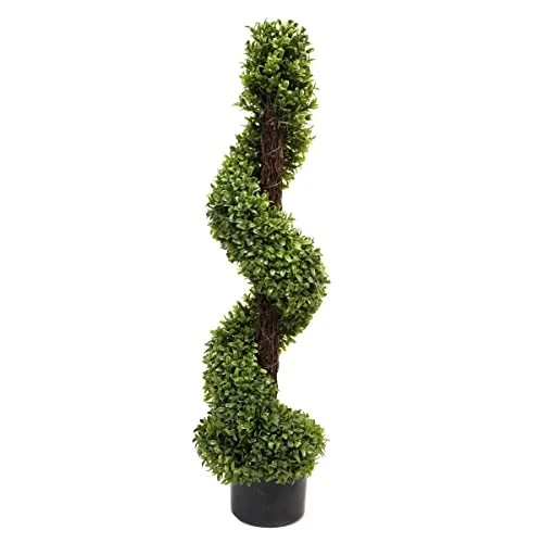 2 X Artificial Premium Quality Topiary Boxwood Spiral Trees In Black Pot For Indoor Outdoor Decor, UV Stable (3ft/90cm) … 2 2 X Artificial Premium Quality Topiary Boxwood Spiral Trees In Black Pot For Indoor Outdoor Decor, UV Stable (3ft/90cm) … - Image 2