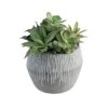 FAVRD Artificial Succulents In Cement Pot Environmentally Conscious Partly Recycled Fake Plants Artificial Plants Indoor Home Office Decor Desk Faux Plants, 8.5 X 8.5 X 8.75 Inches, Green, (10181-A) -Green Leaf Store 41jzBIJZZ9S