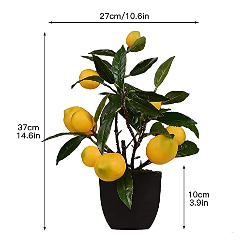 Wnvivi Artificial Lemon Tree Topiary, Fake Lemon Tree Plastic Lemon Tree Bonsai Green Plant Potted Artificial Plants In Pots For Bathroom Shop Office Table, Yellow 1 Wnvivi Artificial Lemon Tree Topiary, Fake Lemon Tree Plastic Lemon Tree Bonsai Green Plant Potted Artificial Plants In Pots For Bathroom Shop Office Table, Yellow