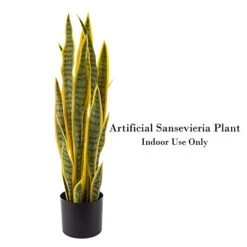 Artificial Sansevieria Snake Plant – 29.5-Inch Potted Fake Upward Foliage For Home Or Office Decoration – Pointed Polyester Leaves By Pure Garden 12 Artificial Sansevieria Snake Plant – 29.5-Inch Potted Fake Upward Foliage For Home Or Office Decoration – Pointed Polyester Leaves By Pure Garden -Green Leaf Store 41kPGJaM7LS