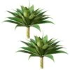Ferrgoal Artificial Plants Fake Agave Succulent Plant 28 Inch Big Size Faux Succulents Stems For Indoor Outdoor Realistic & Natural Home Decor Plants For Office Perfect Housewarming Gift Green 2 Pack -Green Leaf Store 41kuZKVc9LL