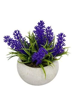 Artificial Mini Potted Flower Plants (3-Set) | Pink, White, Purple Floral Set | Fake Plant | Office Decor, Bathroom Decor, Farmhouse Decor, Kitchen Decor | Faux Topiary Decore | Home Decor Clearance -Green Leaf Store 41lOHPxYIwL