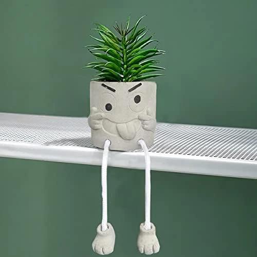 Lavenor Artificial Potted Plant Fake Succulent Plant Cute Hanging Leg Emotional Cement Potted Succulents Decor For Desk Shelf Bedroom Living Room And Office Decoration(Type A + Type C) 14 Lavenor Artificial Potted Plant Fake Succulent Plant Cute Hanging Leg Emotional Cement Potted Succulents Decor For Desk Shelf Bedroom Living Room And Office Decoration(Type A + Type C) - Image 14