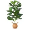 MOSADE Artificial Fiddle Leaf Fig Tree 37" Fake Potted Ficus Lyrata Plant With Handmade Seagrass Basket, Perfect Faux Plants Home Décor For Indoor Outdoor Office Porch Balcony Bedroom Bathroom Gift -Green Leaf Store 41mCpVhc0EL