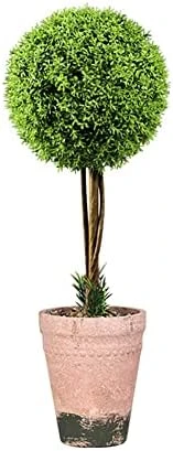 OAutoSjy Artificial Ball Shaped Tree Artificial Plants Potted Fake Topiary Single Ball Tree In Pot Simulation Plastic Faux Flower Ornament Tabletop Decorative Home Indoor Outdoor Decor, White Type 1 11 OAutoSjy Artificial Ball Shaped Tree Artificial Plants Potted Fake Topiary Single Ball Tree In Pot Simulation Plastic Faux Flower Ornament Tabletop Decorative Home Indoor Outdoor Decor, White Type 1 - Image 11