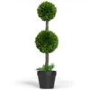 Barnyard Designs 3ft (36”) Artificial Boxwood Topiary Ball Plant, Front Porch Home Decor, Faux Fake Plant Decoration, (Single) -Green Leaf Store 41nGoCY1vtL