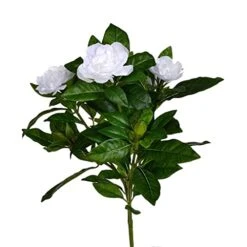 Vickerman 14.5" Artificial White Polyester Gardenia Flower Bush