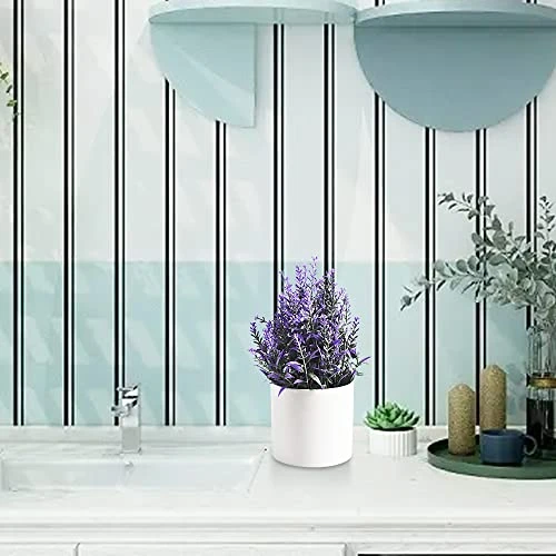 HomEdge Artificial Mini Potted Lavender, Artificial Plastic Plant Greenery With Pot For Home, Office Desk Decoration 2 HomEdge Artificial Mini Potted Lavender, Artificial Plastic Plant Greenery With Pot For Home, Office Desk Decoration - Image 2