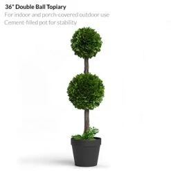 Barnyard Designs 3ft (36”) Artificial Boxwood Topiary Ball Plant, Front Porch Home Decor, Faux Fake Plant Decoration, (Single) -Green Leaf Store 41pNEvSfQiL