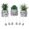 WOODWORD 3 Pack Mini Potted Fake Succulents Desk Plant With Creative Emotional Cement Pots For Shelf Home Bathroom Living Room Kitchen Decor And Office Decorations -Green Leaf Store 41qfmb4WPzL