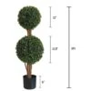 Lifelike Indoor&Outdoor Use 3Ft Boxwood Double Ball Topiary Trees Faux Topiary Tree For Porch,Home,Garden Decor(Set Of 2)